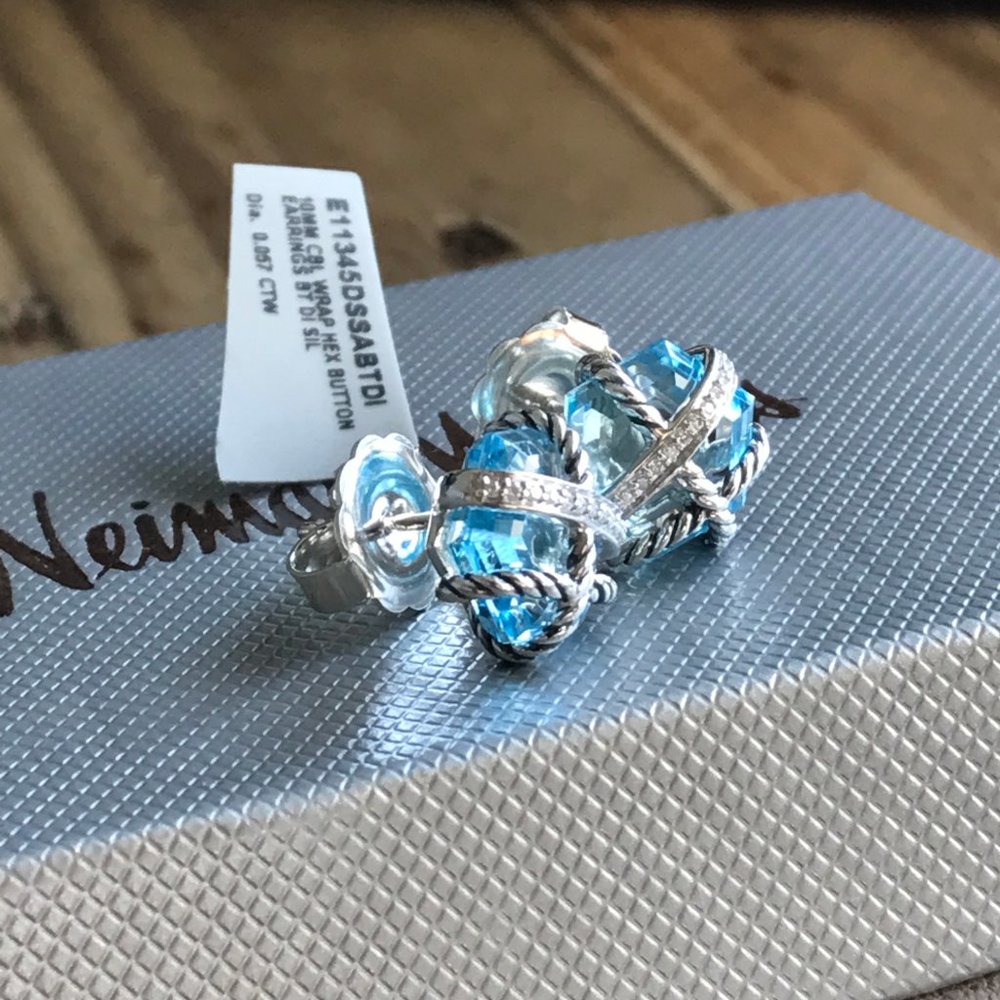 David Yurman Cable Wrap Earrings, Topaz & …